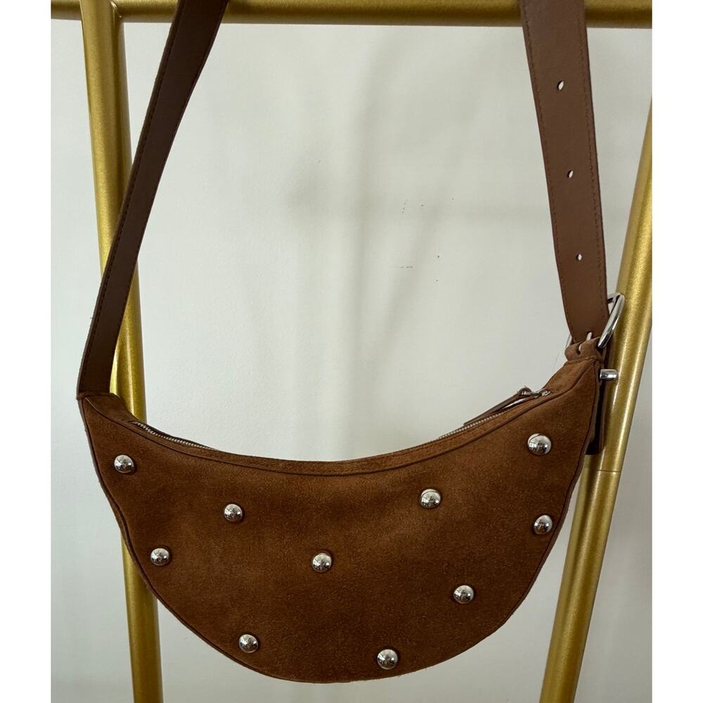 Madewell NEW Studded Crescent Suede Sling Bag - Picture 4 of 9
